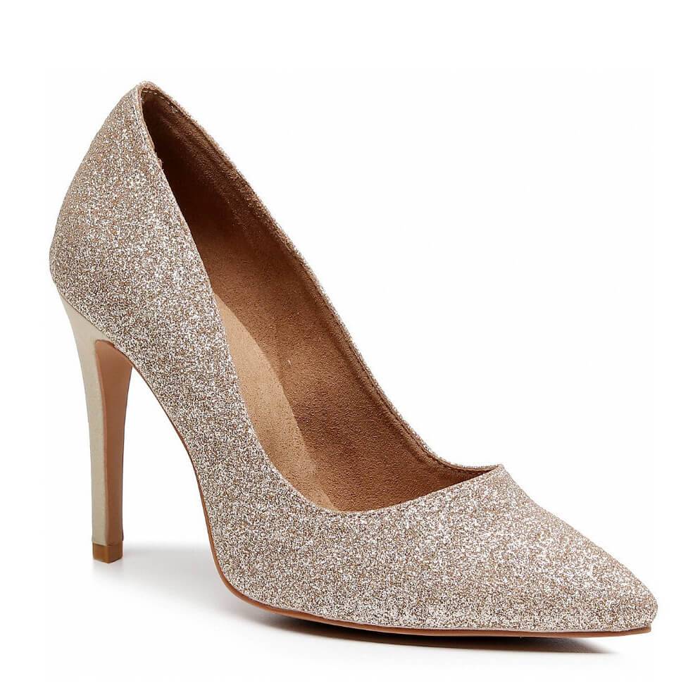 Gold sequin shoes heels best sale