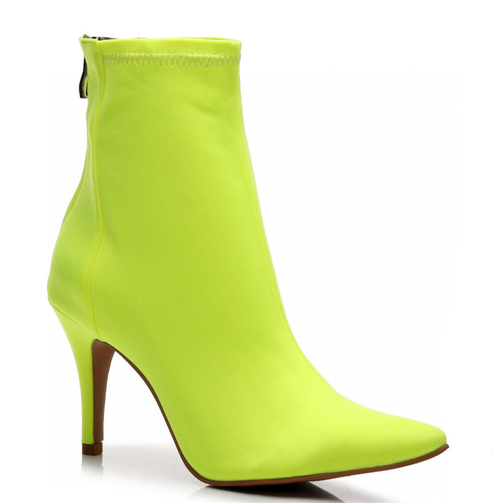 Fashion neon green ankle boots