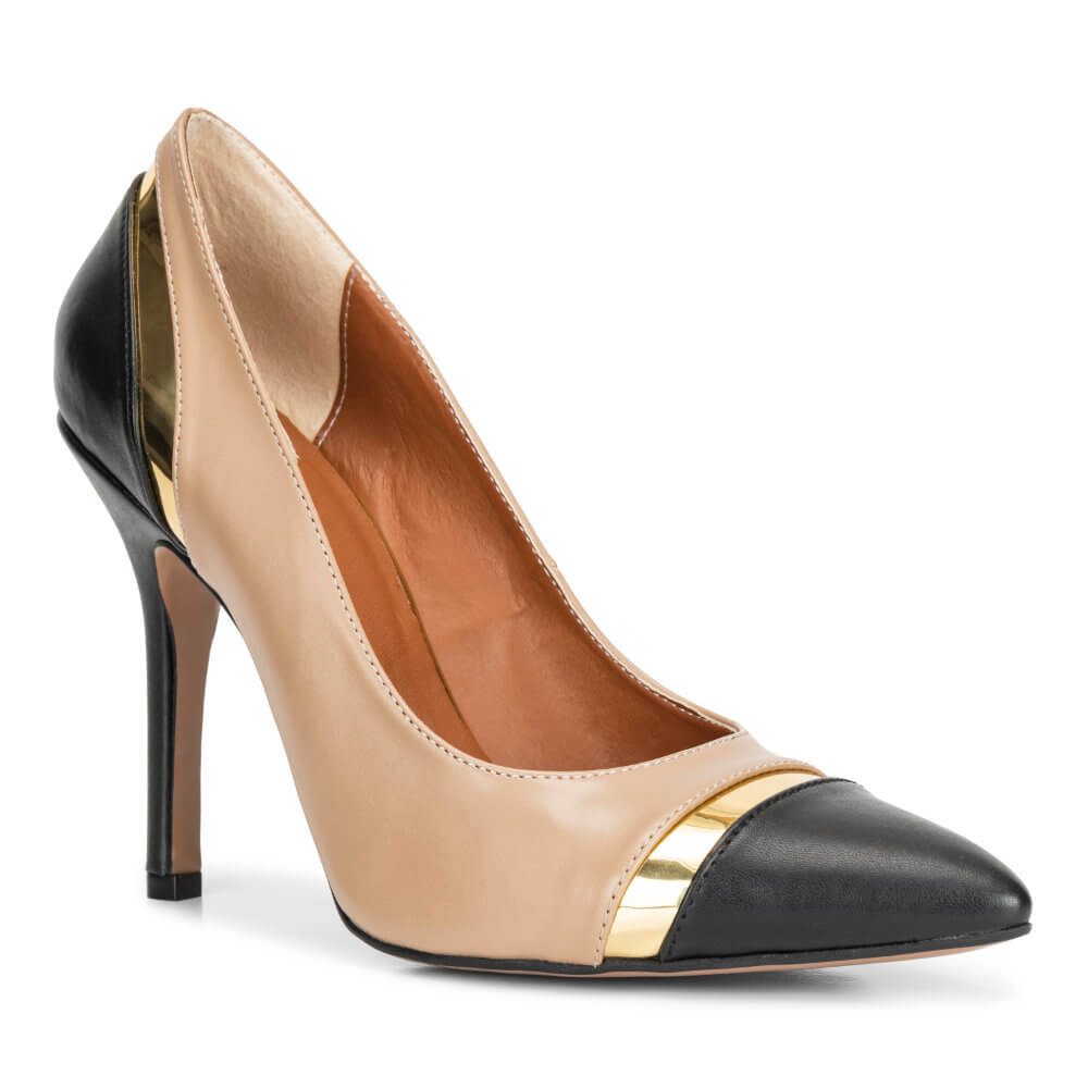 Black and tan heels best sale