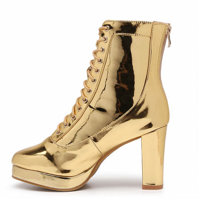 Aadijay - Gold Shiny Vegan Leather  - Rubber Sole