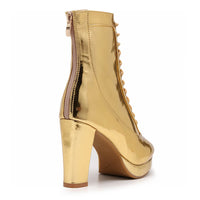 Aadijay - Gold Shiny Vegan Leather  - Rubber Sole