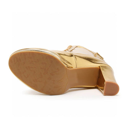 Aadijay - Gold Shiny Vegan Leather  - Rubber Sole