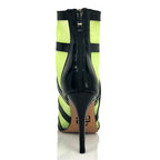 Addison - Black and Neon Green Mesh - Rubber Sole