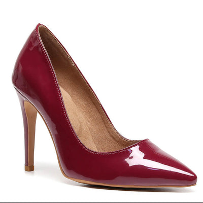 Adira - Burgundy Vegan Patent  - Street Sole