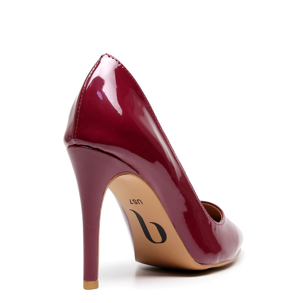 Adira - Burgundy Vegan Patent  - Street Sole