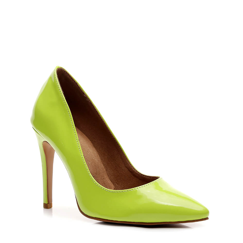 Adira - Neon Green Vegan Patent - Street Sole