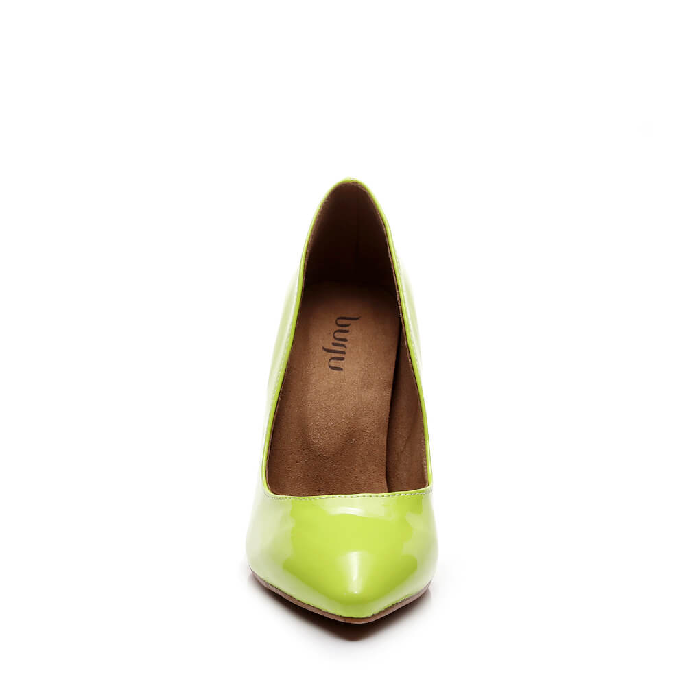 Adira - Neon Green Vegan Patent - Street Sole