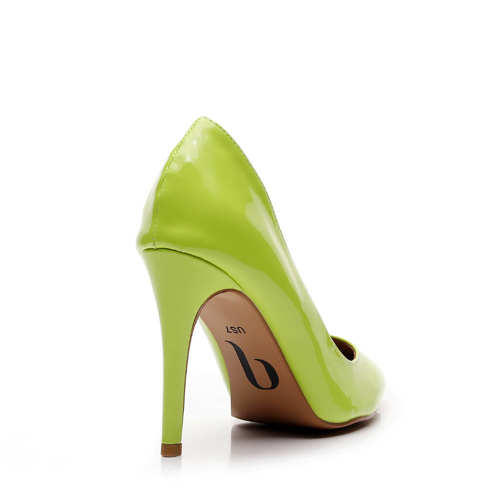 Adira - Neon Green Vegan Patent - Street Sole