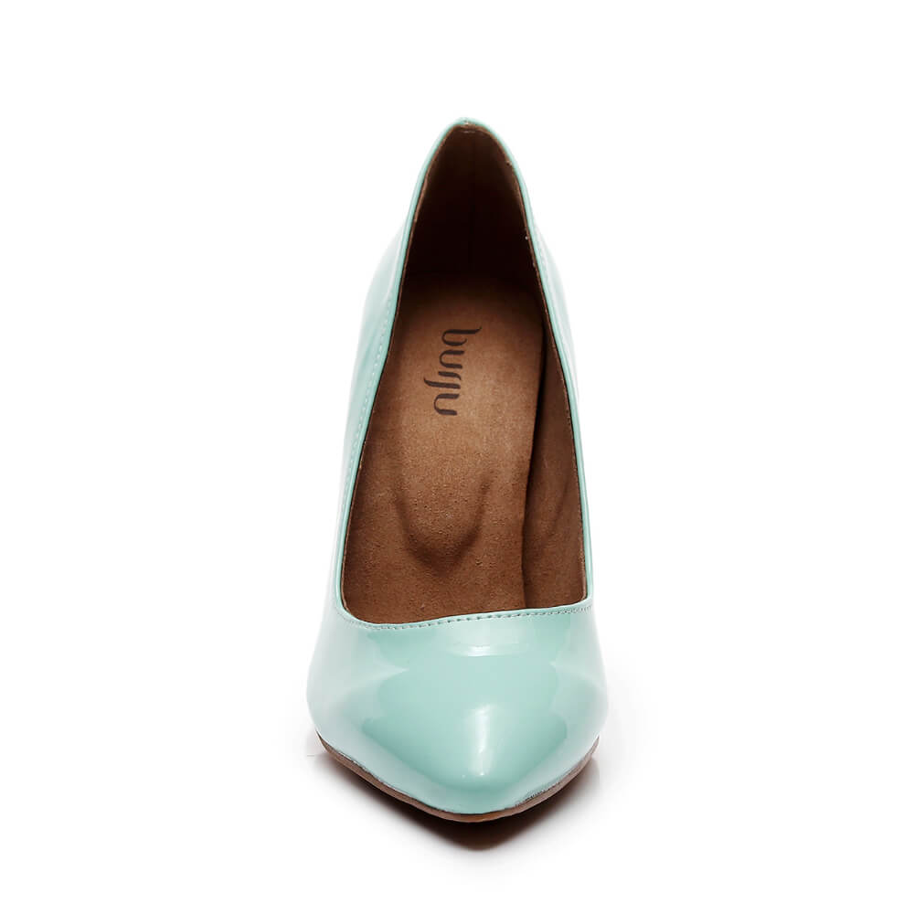Adira - Mint Green Vegan Patent - Street Sole 7.5 / 3.5 Stiletto Adira - Mint Green Vegan Patent - Street Sole 7.5 / 3.5 Stiletto