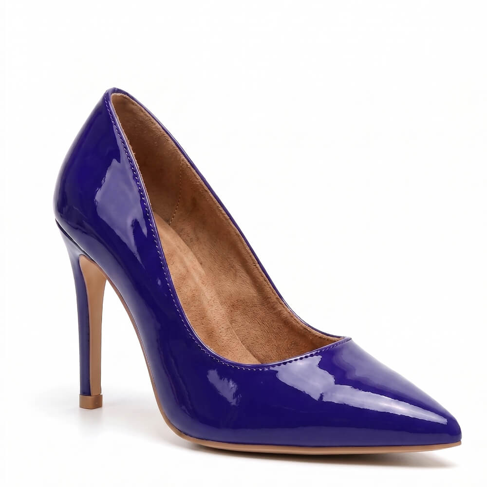 Adira Vegan Patent - Blue Vegan Patent - Street Sole