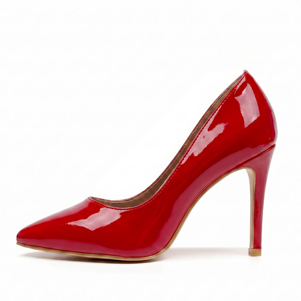 Adira Vegan Patent - Red Vegan Patent - Street Sole