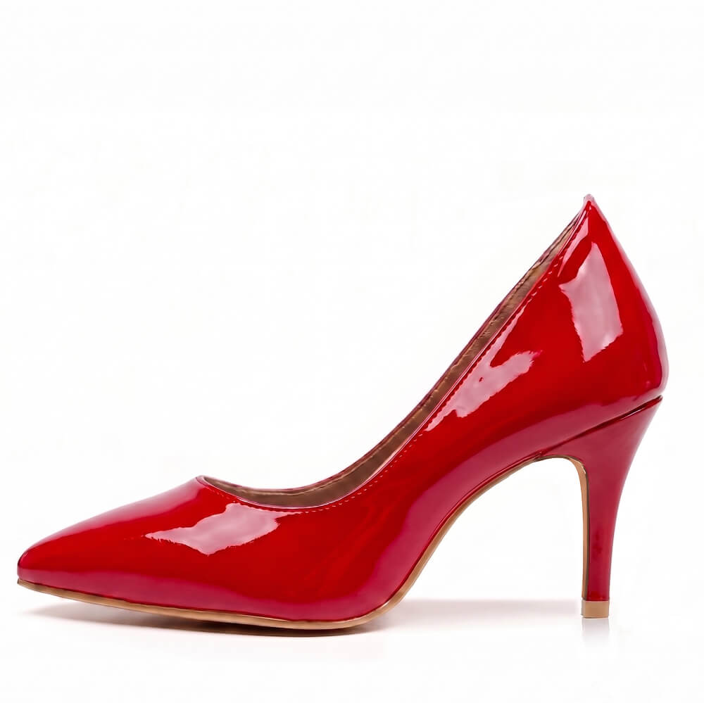Adira Vegan Patent - Red Vegan Patent - Street Sole
