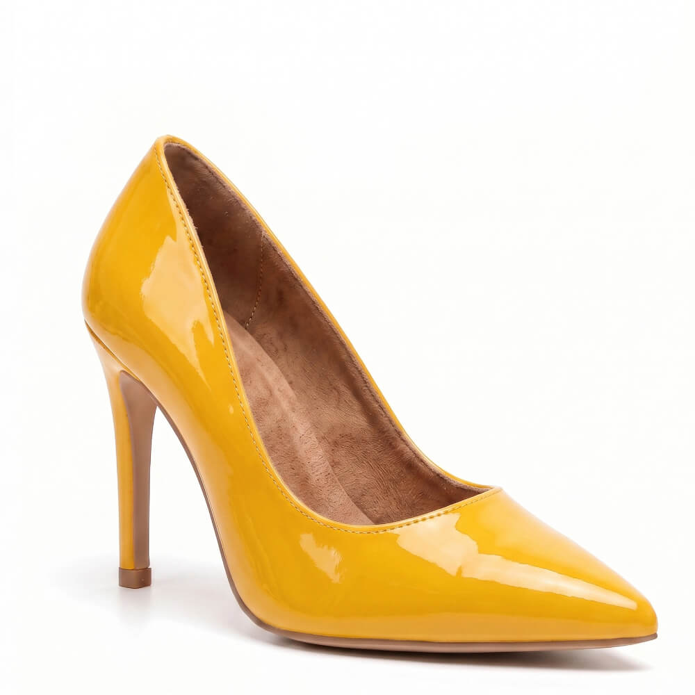 Adira Vegan Patent - Yellow Vegan Patent - Street Sole