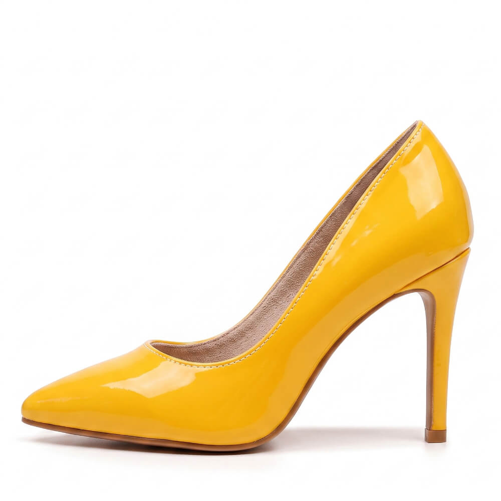 Adira Vegan Patent - Yellow Vegan Patent - Street Sole