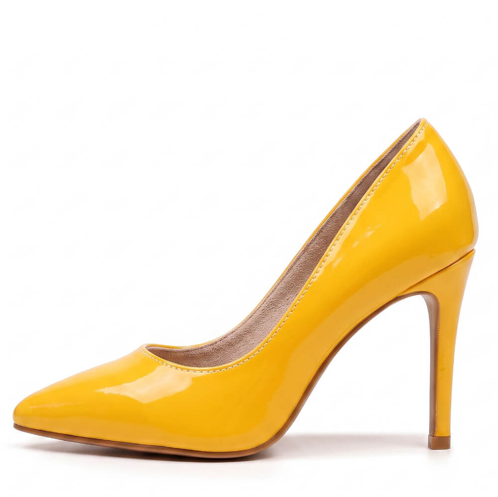 Adira Vegan Patent - Yellow Vegan Patent - Street Sole