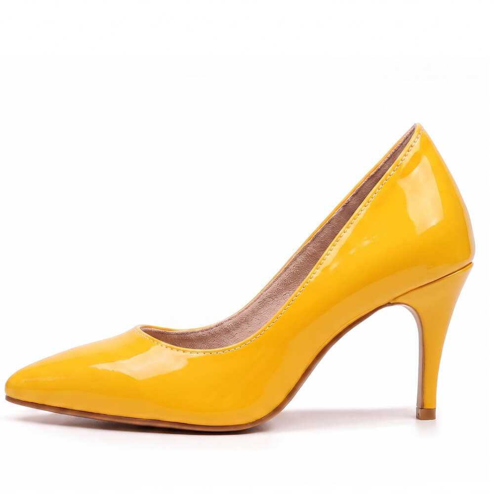 Adira Vegan Patent - Yellow Vegan Patent - Street Sole