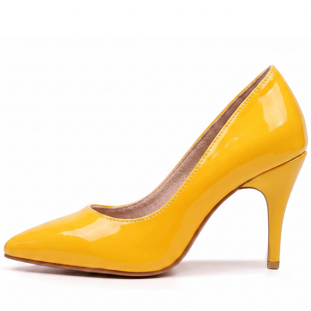 Adira Vegan Patent - Yellow Vegan Patent - Street Sole