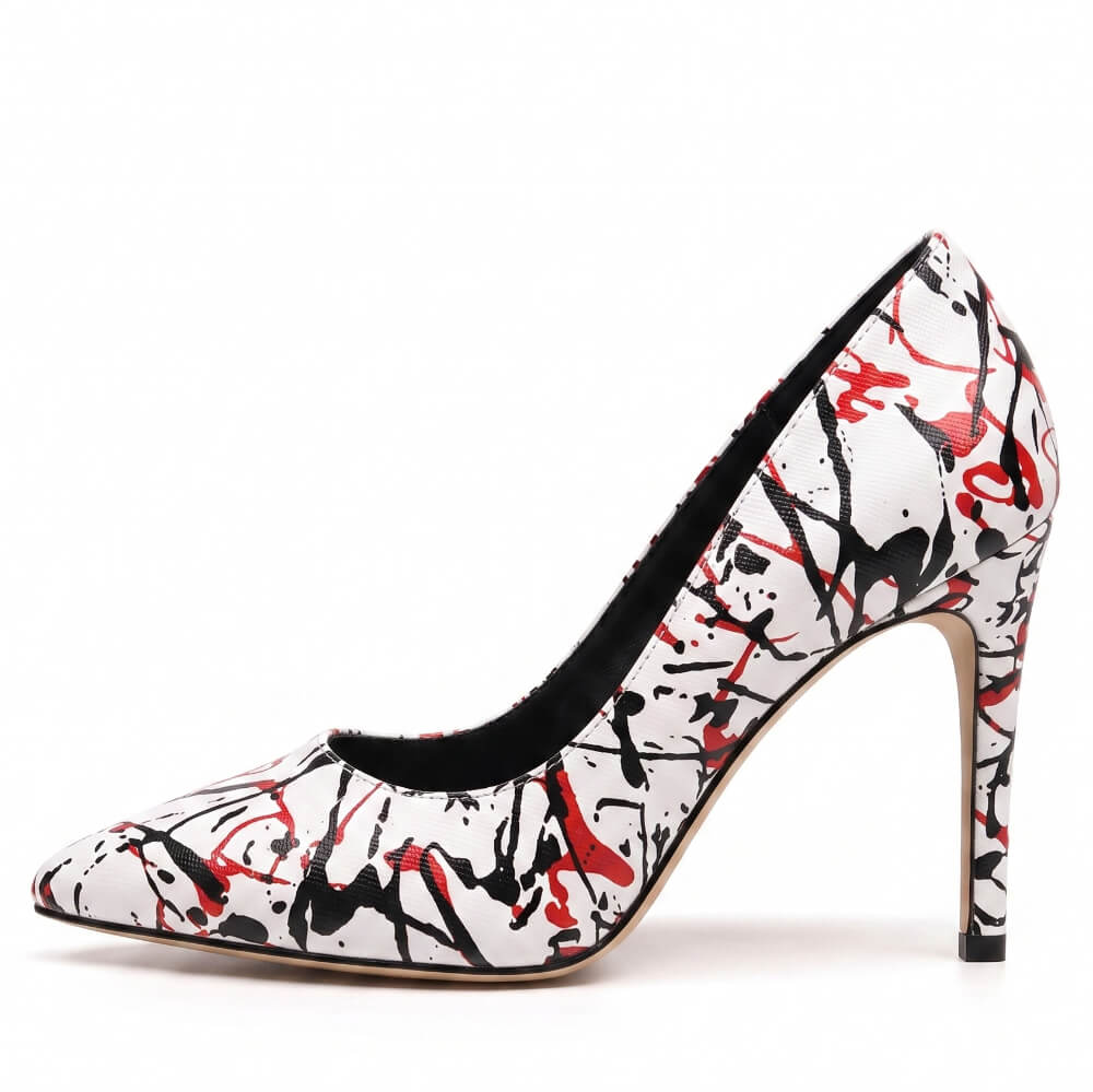 Adira Pattern - Red, Black and White Paint Splash - Street Sole
