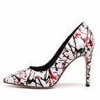 Adira Pattern - Red, Black and White Paint Splash - Street Sole