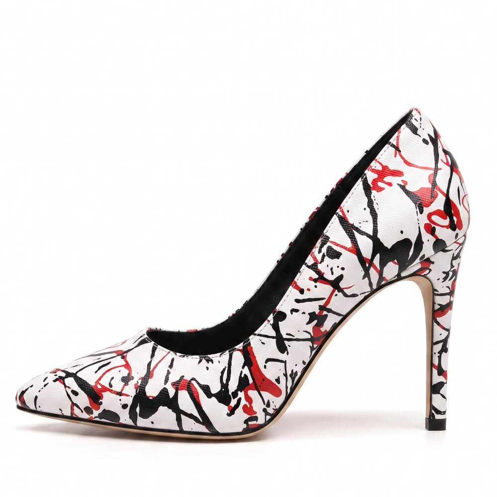 Adira Pattern - Red, Black and White Paint Splash - Street Sole