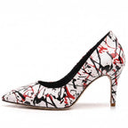 Adira Pattern - Red, Black and White Paint Splash - Street Sole