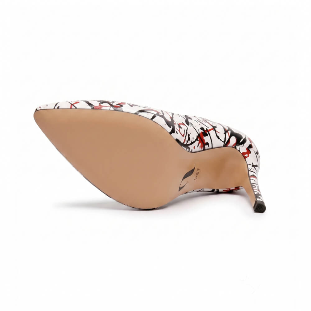 Adira Pattern - Red, Black and White Paint Splash - Street Sole
