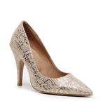 Adira Pattern - Light Tan Metallic Reptile - Street Sole