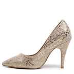 Adira Pattern - Light Tan Metallic Reptile - Street Sole