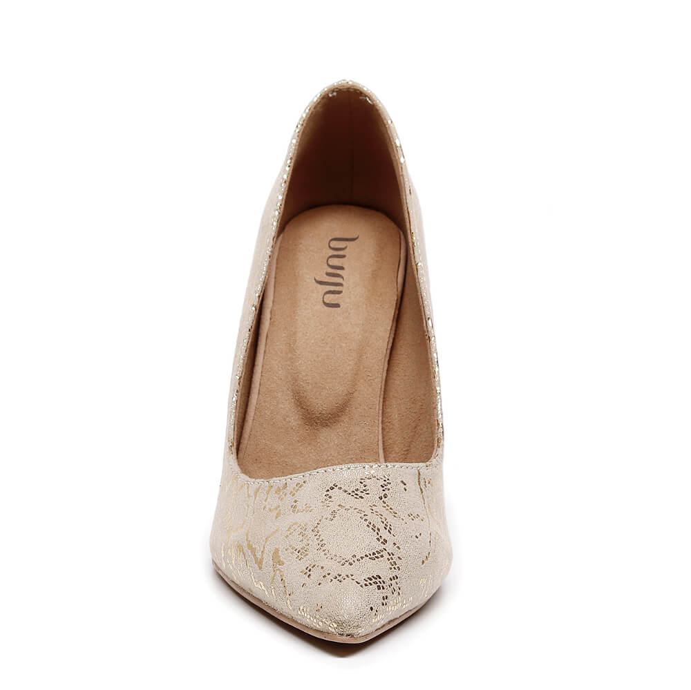 Adira Pattern - Light Tan Metallic Reptile - Street Sole