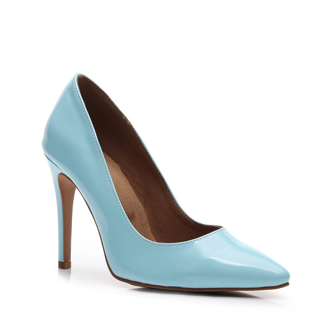 Adira - Pastel Blue Vegan Patent - Street Sole