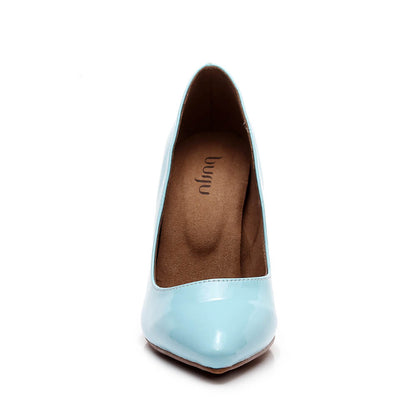 Adira - Pastel Blue Vegan Patent - Street Sole