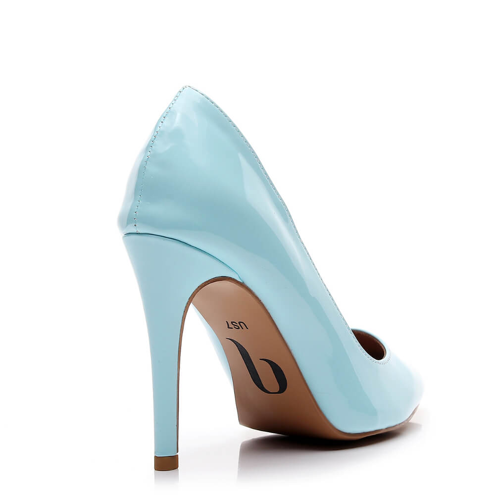 Adira - Pastel Blue Vegan Patent - Street Sole