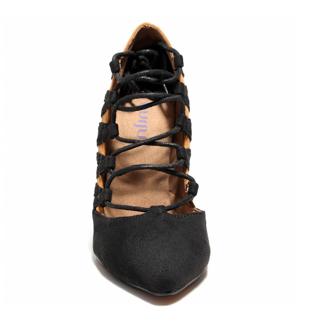 Adorlee - Black and Tan Vegan Suede - Street Sole