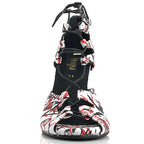 Alemana - Red, Black and White Paint Splash - Suede Sole - Dance Floor Only