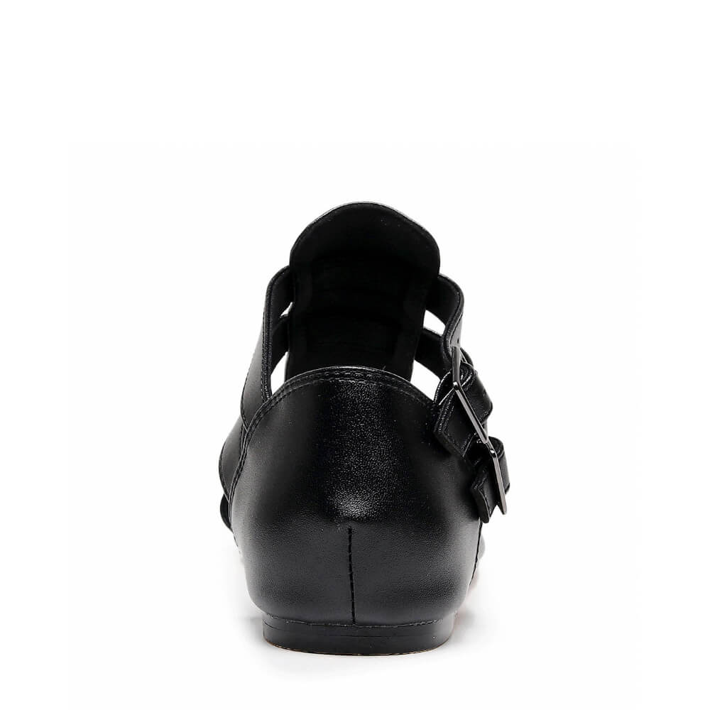 Aemee - Black Vegan Leather   - Street Sole