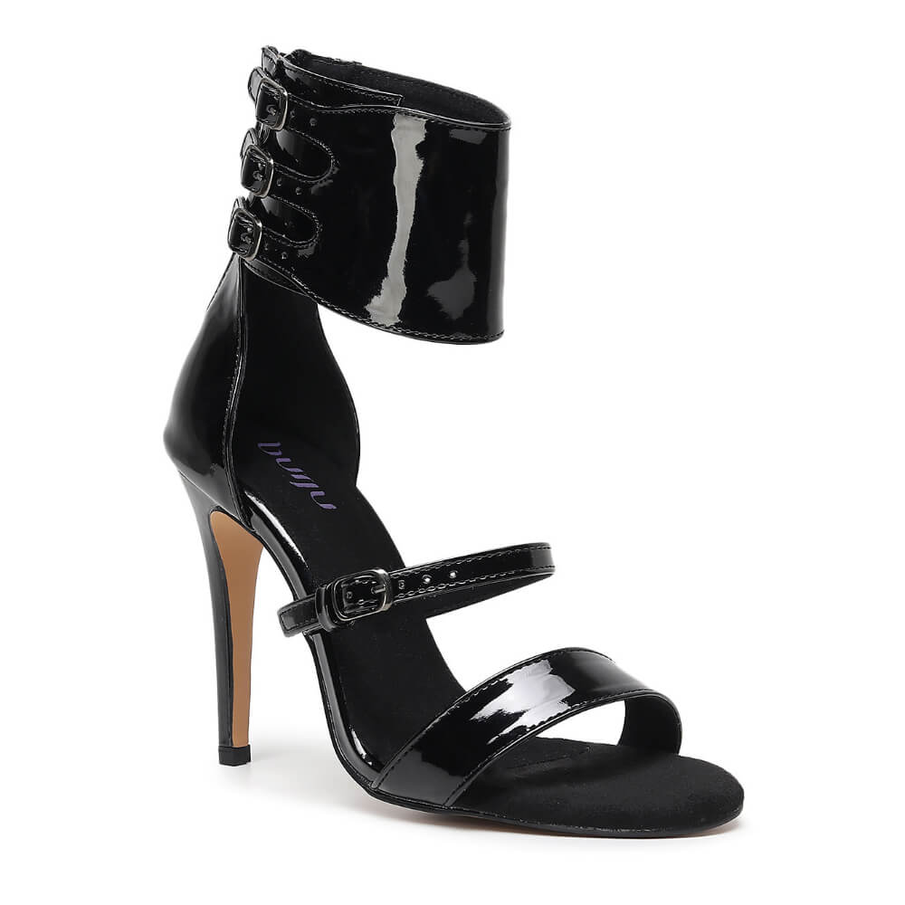 Amante - Black Vegan Leather - Suede Sole - Dance Floor Only