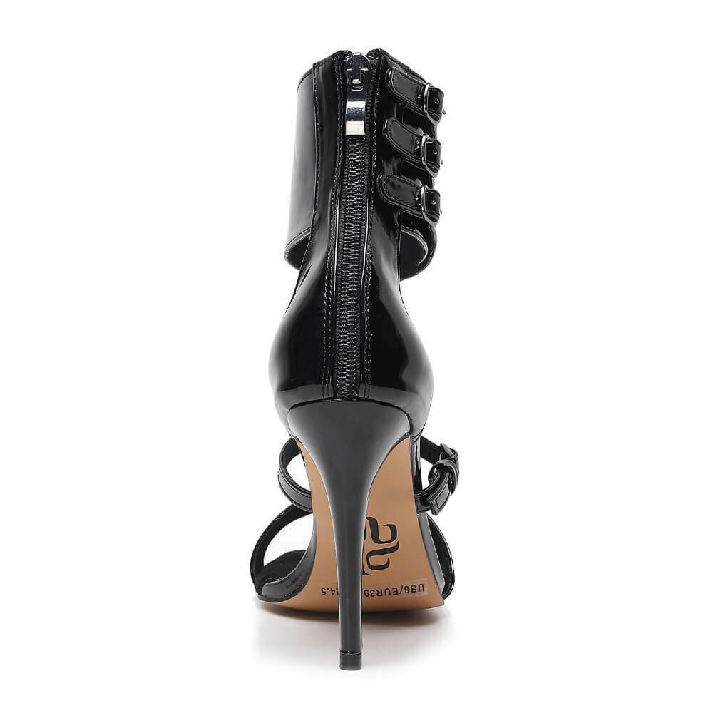 Amante - Black Vegan Leather - Suede Sole - Dance Floor Only