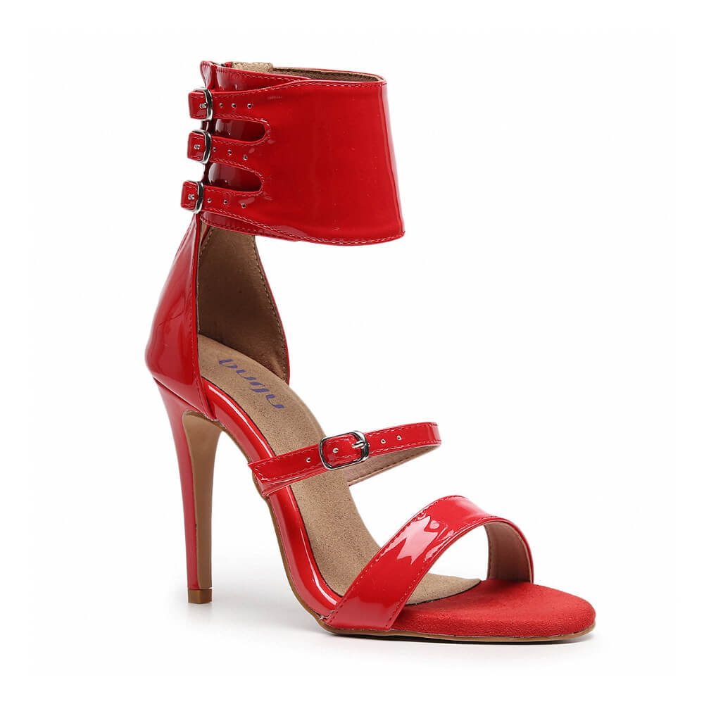 Amante - Red Vegan Patent - Suede Sole - Dance Floor Only