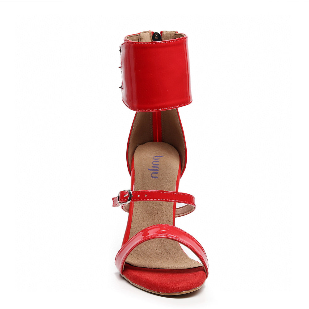 Amante - Red Vegan Patent - Suede Sole - Dance Floor Only