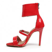 Amante - Red Vegan Patent - Suede Sole - Dance Floor Only