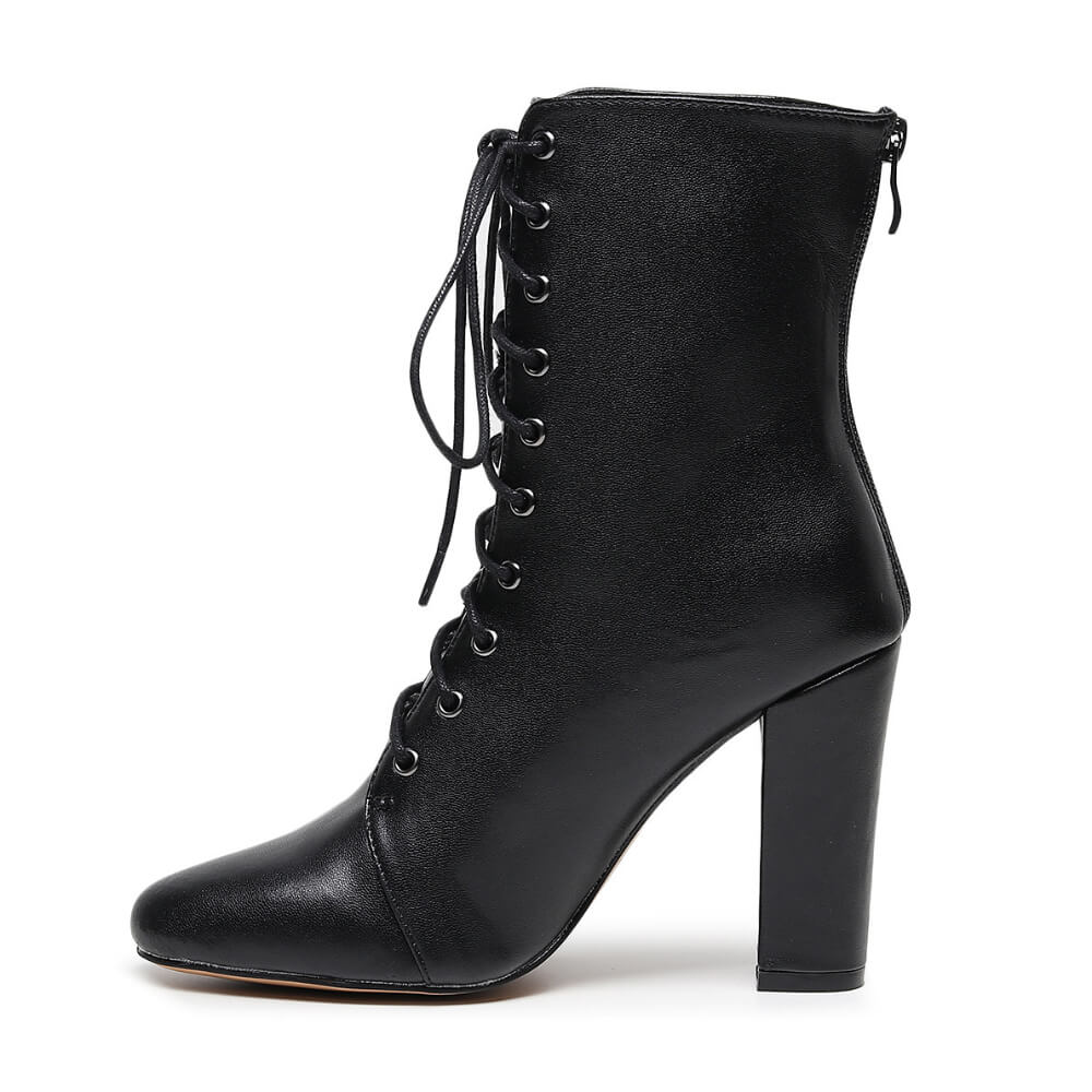 Another Moment - Black Vegan Leather - Suede Sole - Dance Floor Only