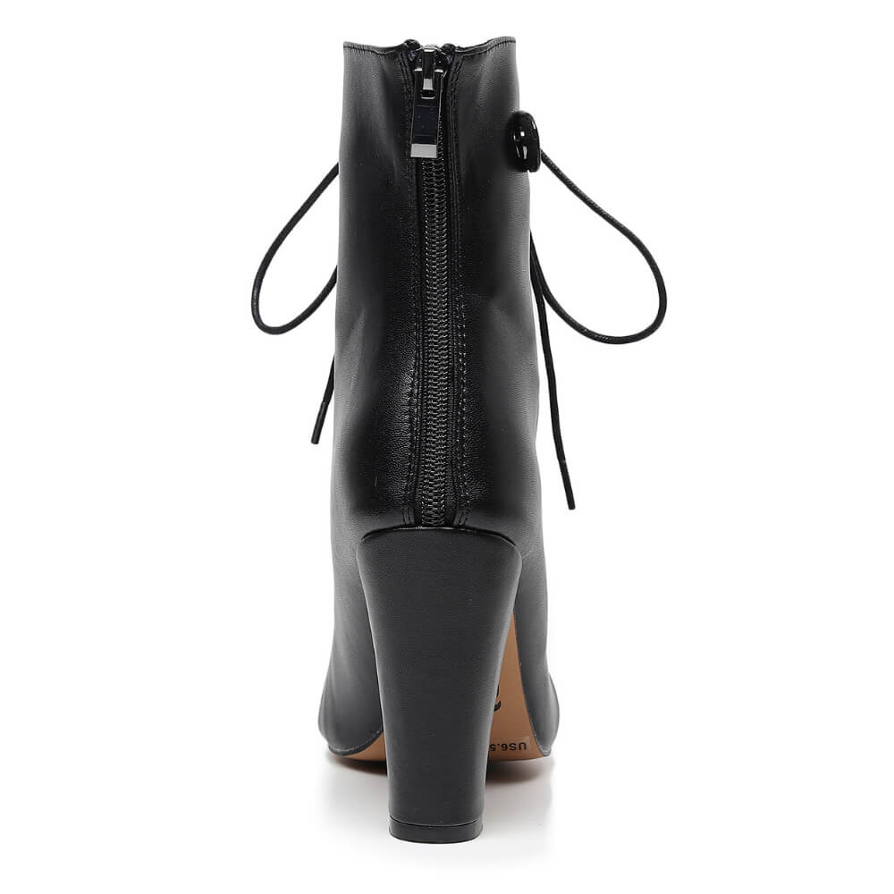 Another Moment - Black Vegan Leather - Rubber Sole