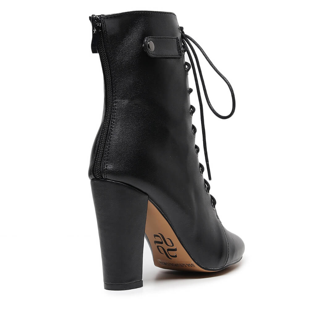 Another Moment - Black Vegan Leather - Suede Sole - Dance Floor Only