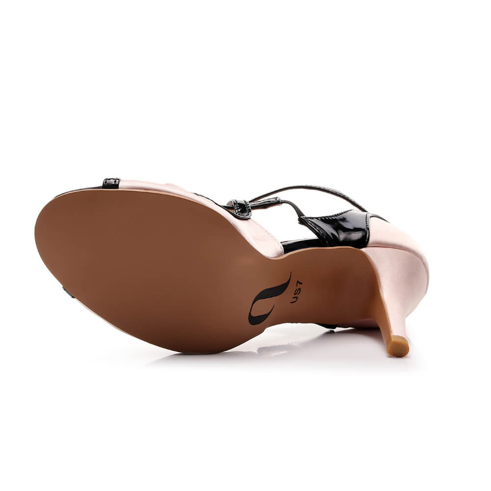 Arlette Wide Fit - Light Tan Satin - Street Sole