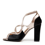 Arlette Wide Fit - Black Satin - Street Sole