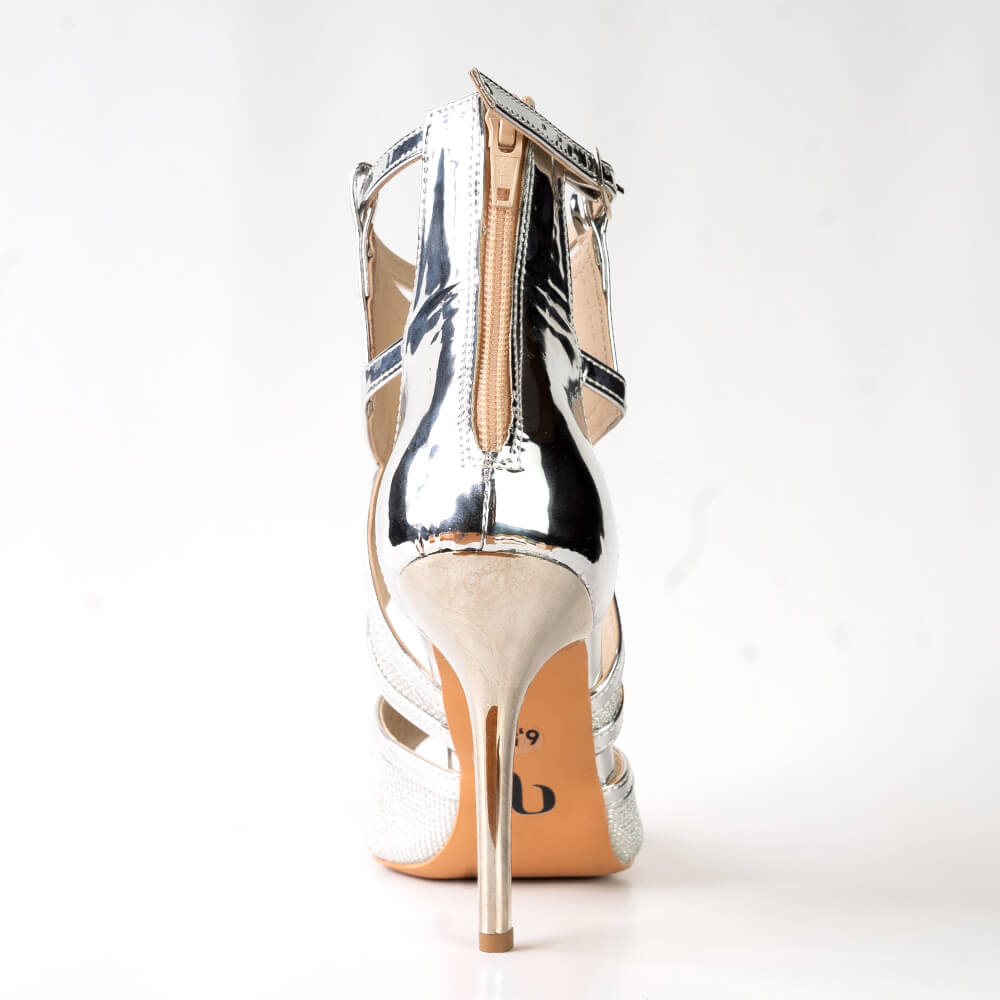 Aziza - Silver Vegan Leather - Street Sole