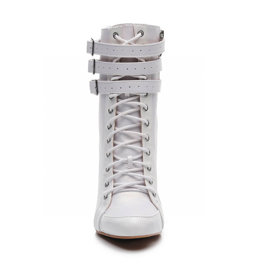 Boyz Boot - White Vegan Leather - Street Sole