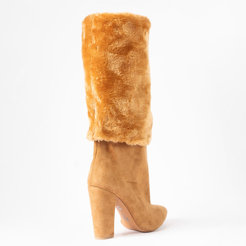 BreeAnne - Dark Tan Faux Fur - Street Sole