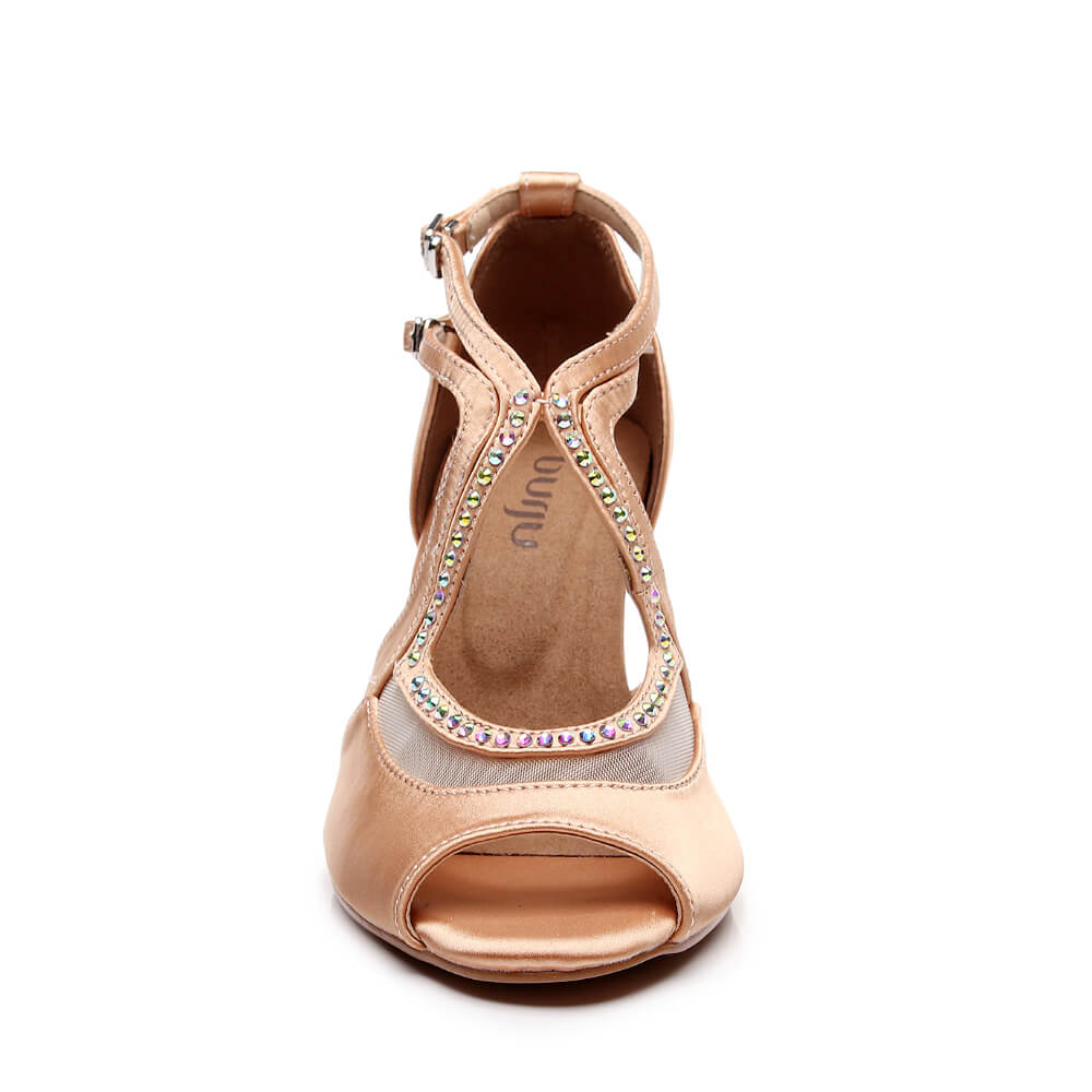 Brittanee Wide Fit - Light Tan Satin - Street Sole