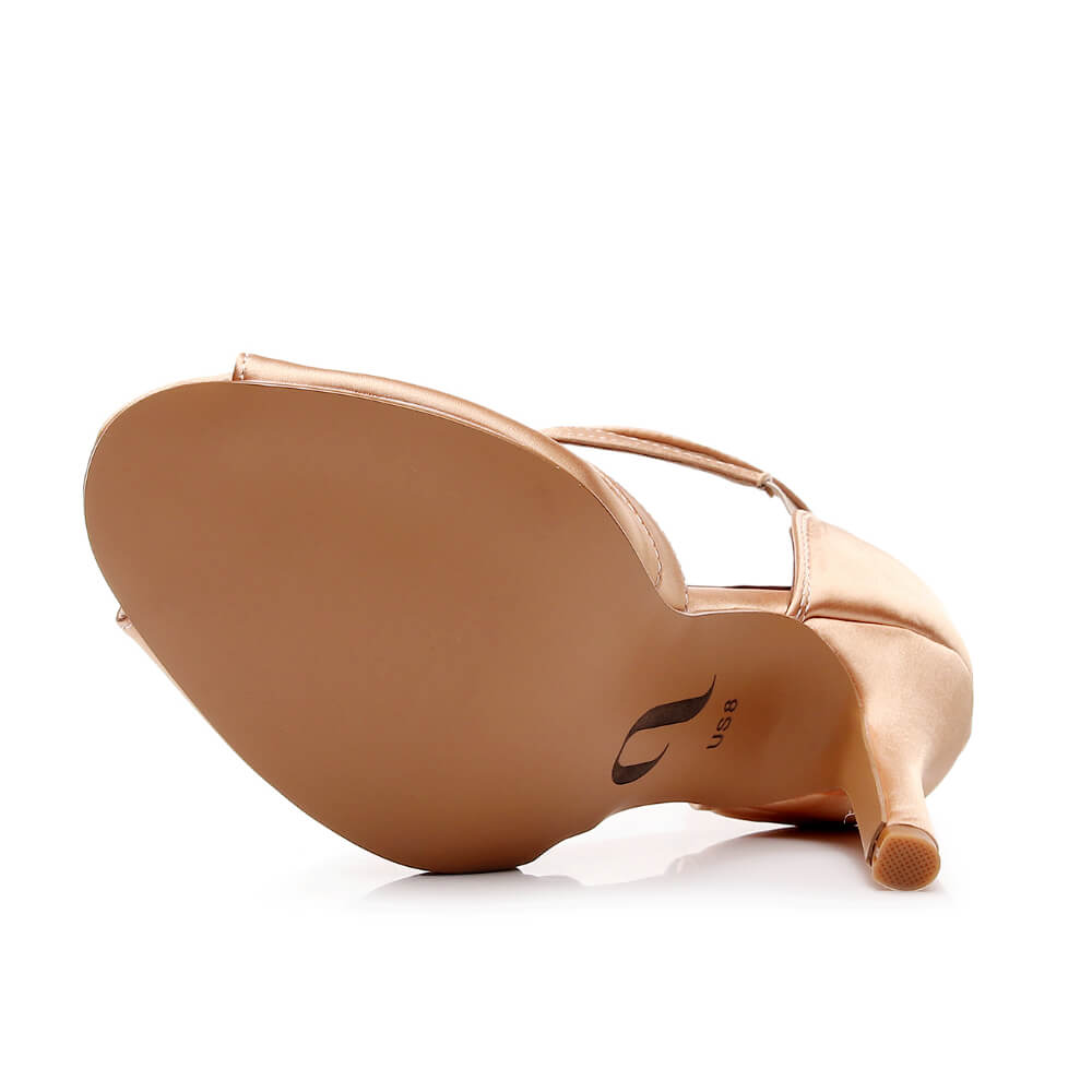 Brittanee Wide Fit - Light Tan Satin - Street Sole